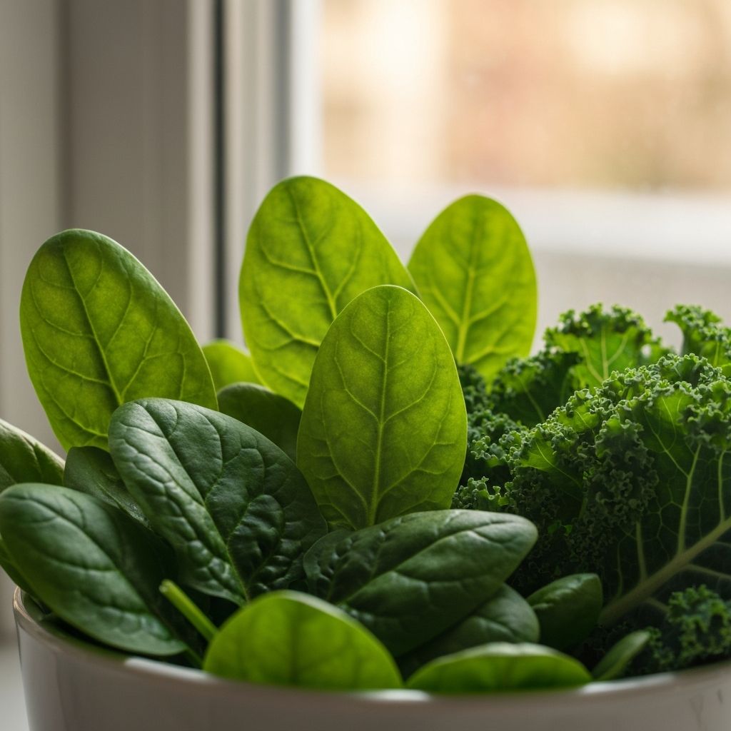 Ciemnozielone warzywa liściaste